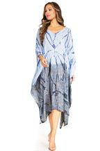 Sakkas Clementine Third Women's Tie Dye Caftan Dress/Cover Up Beach Kaftan Summer dresses La Vie Bien Sakkas Clementine Third Women's Tie Dye Caftan Dress/Cover Up Beach Kaftan Summer