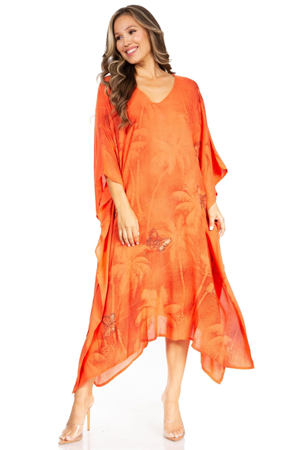 Sakkas Clementine Third Women's Tie Dye Caftan Dress/Cover Up Beach Kaftan Summer dresses La Vie Bien Sakkas Clementine Third Women's Tie Dye Caftan Dress/Cover Up Beach Kaftan Summer