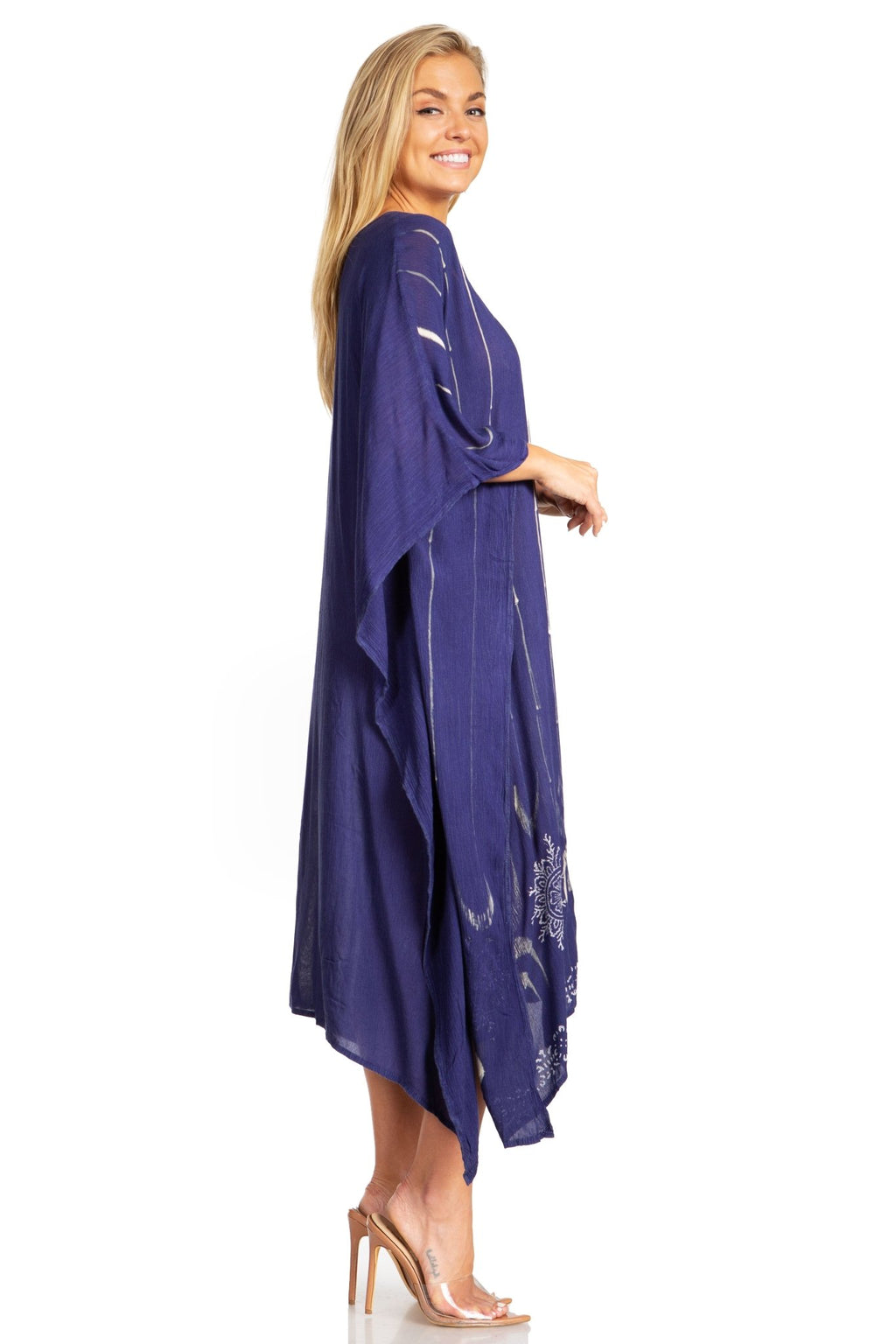 Sakkas Clementine Third Women's Tie Dye Caftan Dress/Cover Up Beach Kaftan Summer dresses La Vie Bien Sakkas Clementine Third Women's Tie Dye Caftan Dress/Cover Up Beach Kaftan Summer