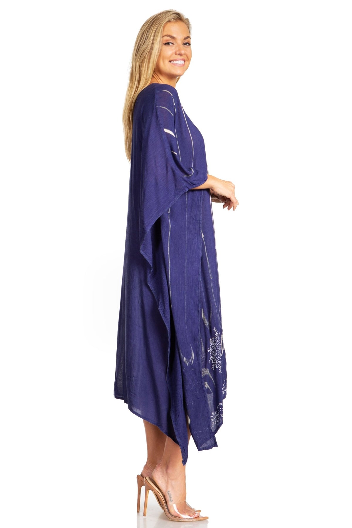 Sakkas Clementine Third Women's Tie Dye Caftan Dress/Cover Up Beach Kaftan Summer dresses La Vie Bien Sakkas Clementine Third Women's Tie Dye Caftan Dress/Cover Up Beach Kaftan Summer