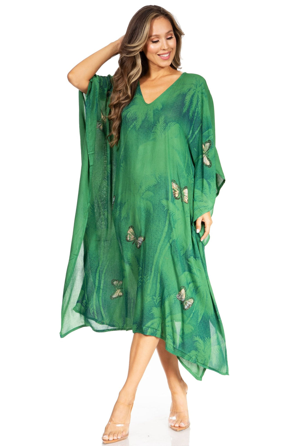Sakkas Clementine Third Women's Tie Dye Caftan Dress/Cover Up Beach Kaftan Summer dresses La Vie Bien Sakkas Clementine Third Women's Tie Dye Caftan Dress/Cover Up Beach Kaftan Summer