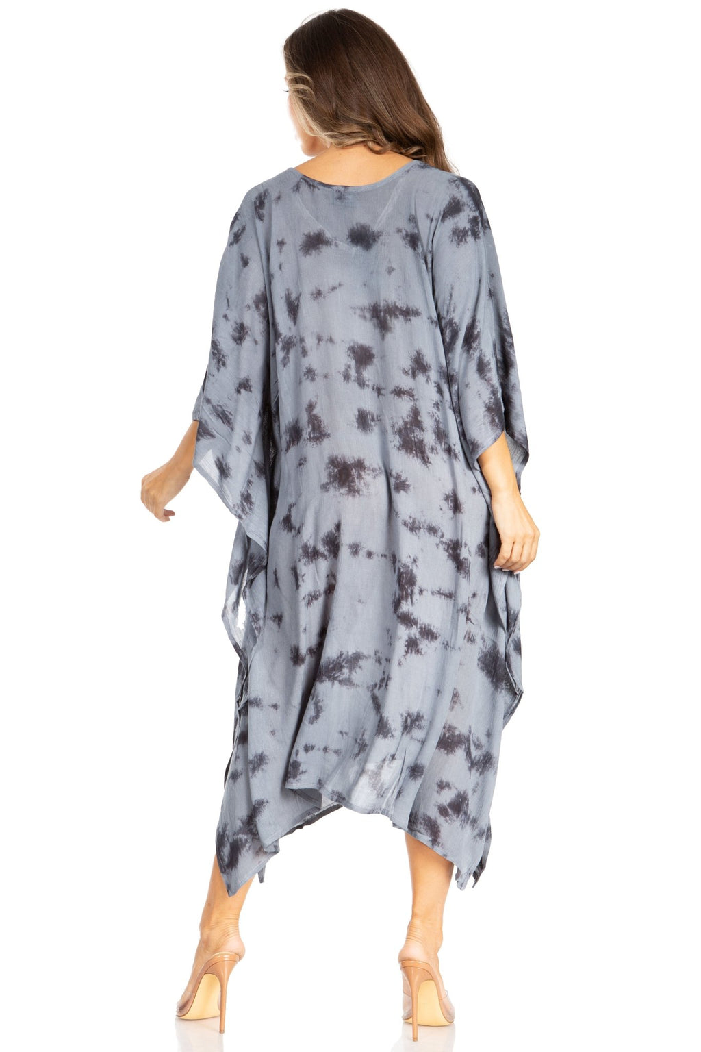Sakkas Clementine Women's Tie Dye Caftan Dress/Cover Up Beach Kaftan Boho Summer dresses La Vie Bien Sakkas Clementine Women's Tie Dye Caftan Dress/Cover Up Beach Kaftan Boho Summer