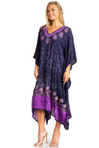 Sakkas Clementine Women's Tie Dye Caftan Dress/Cover Up Beach Kaftan Boho Summer dresses La Vie Bien Sakkas Clementine Women's Tie Dye Caftan Dress/Cover Up Beach Kaftan Boho Summer