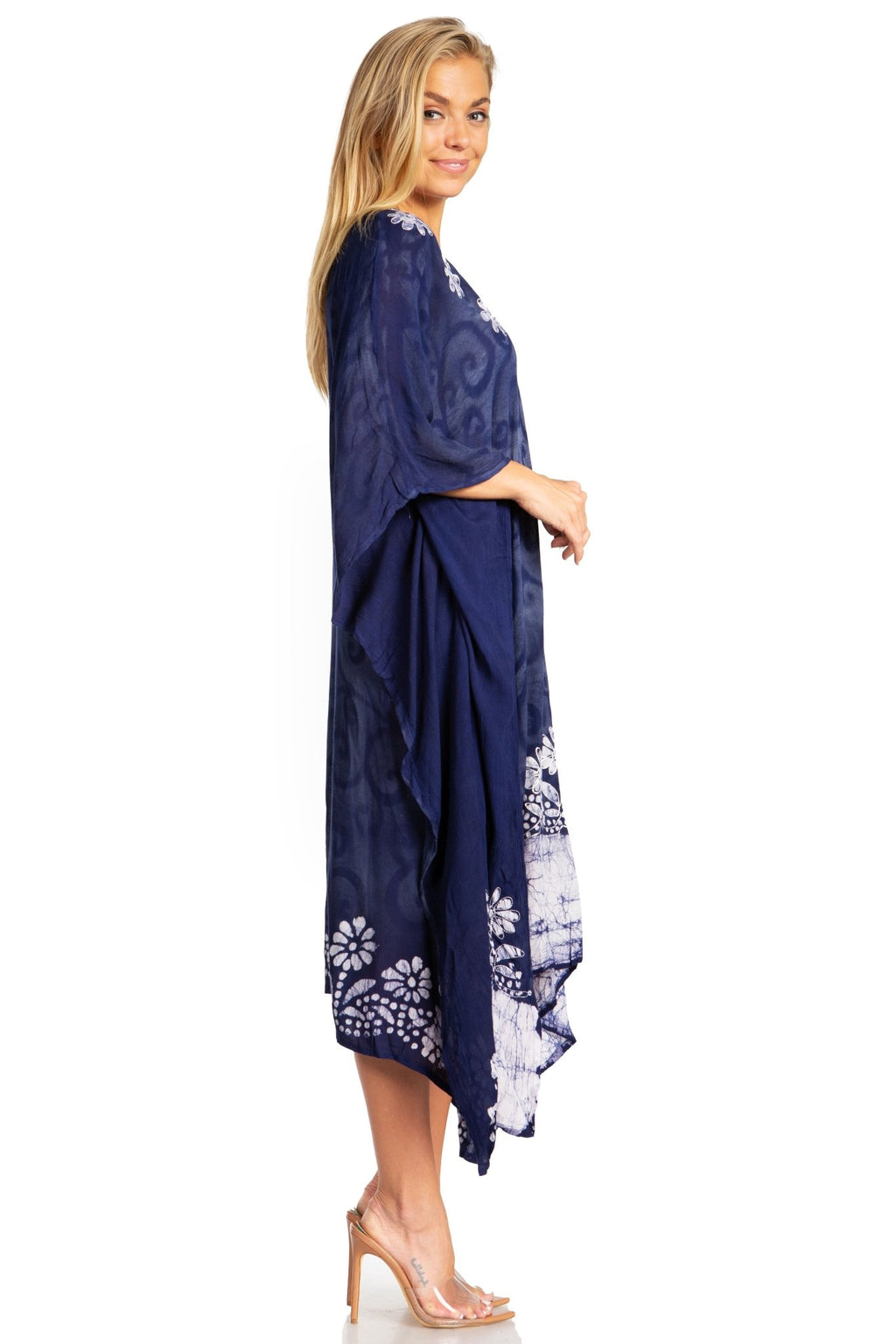 Sakkas Clementine Women's Tie Dye Caftan Dress/Cover Up Beach Kaftan Boho Summer dresses La Vie Bien Sakkas Clementine Women's Tie Dye Caftan Dress/Cover Up Beach Kaftan Boho Summer
