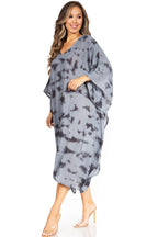 Sakkas Clementine Women's Tie Dye Caftan Dress/Cover Up Beach Kaftan Boho Summer dresses La Vie Bien Sakkas Clementine Women's Tie Dye Caftan Dress/Cover Up Beach Kaftan Boho Summer