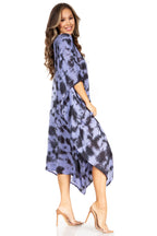 Sakkas Clementine Women's Tie Dye Caftan Dress/Cover Up Beach Kaftan Boho Summer dresses La Vie Bien Sakkas Clementine Women's Tie Dye Caftan Dress/Cover Up Beach Kaftan Boho Summer