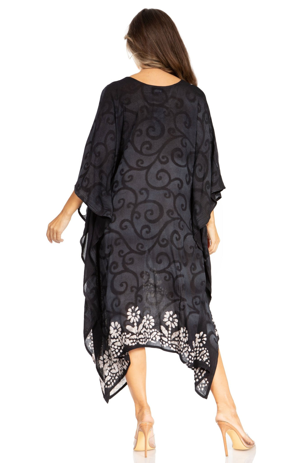 Sakkas Clementine Women's Tie Dye Caftan Dress/Cover Up Beach Kaftan Boho Summer dresses La Vie Bien Sakkas Clementine Women's Tie Dye Caftan Dress/Cover Up Beach Kaftan Boho Summer
