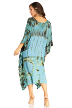 Sakkas Clementine Women's Tie Dye Caftan Dress/Cover Up Beach Kaftan Boho Summer dresses La Vie Bien Sakkas Clementine Women's Tie Dye Caftan Dress/Cover Up Beach Kaftan Boho Summer
