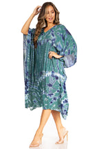 Sakkas Clementine Women's Tie Dye Caftan Dress/Cover Up Beach Kaftan Boho Summer dresses La Vie Bien Sakkas Clementine Women's Tie Dye Caftan Dress/Cover Up Beach Kaftan Boho Summer
