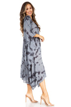 Sakkas Clementine Women's Tie Dye Caftan Dress/Cover Up Beach Kaftan Boho Summer dresses La Vie Bien Sakkas Clementine Women's Tie Dye Caftan Dress/Cover Up Beach Kaftan Boho Summer