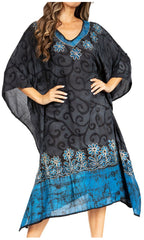 Sakkas Clementine Women's Tie Dye Caftan Dress/Cover Up Beach Kaftan Boho Summer dresses La Vie Bien Sakkas Clementine Women's Tie Dye Caftan Dress/Cover Up Beach Kaftan Boho Summer