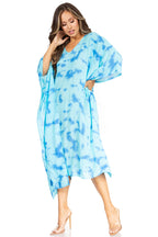 Sakkas Clementine Women's Tie Dye Caftan Dress/Cover Up Beach Kaftan Boho Summer dresses La Vie Bien Sakkas Clementine Women's Tie Dye Caftan Dress/Cover Up Beach Kaftan Boho Summer