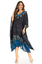 Sakkas Clementine Women's Tie Dye Caftan Dress/Cover Up Beach Kaftan Boho Summer dresses La Vie Bien Sakkas Clementine Women's Tie Dye Caftan Dress/Cover Up Beach Kaftan Boho Summer