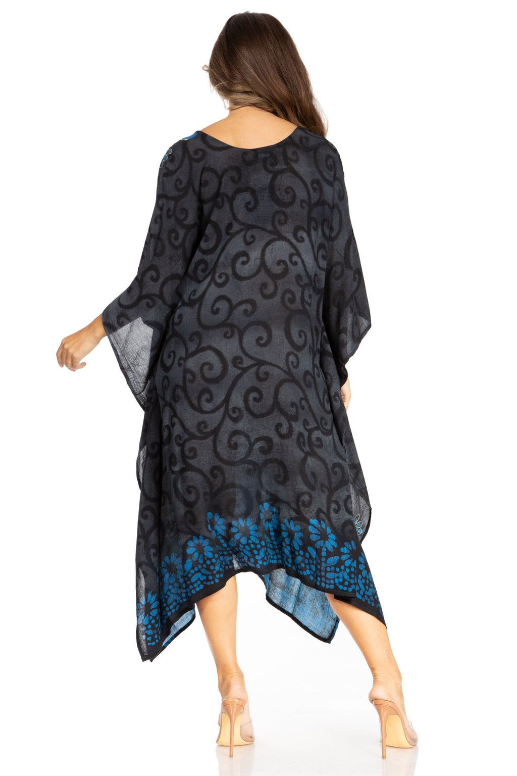 Sakkas Clementine Women's Tie Dye Caftan Dress/Cover Up Beach Kaftan Boho Summer dresses La Vie Bien Sakkas Clementine Women's Tie Dye Caftan Dress/Cover Up Beach Kaftan Boho Summer