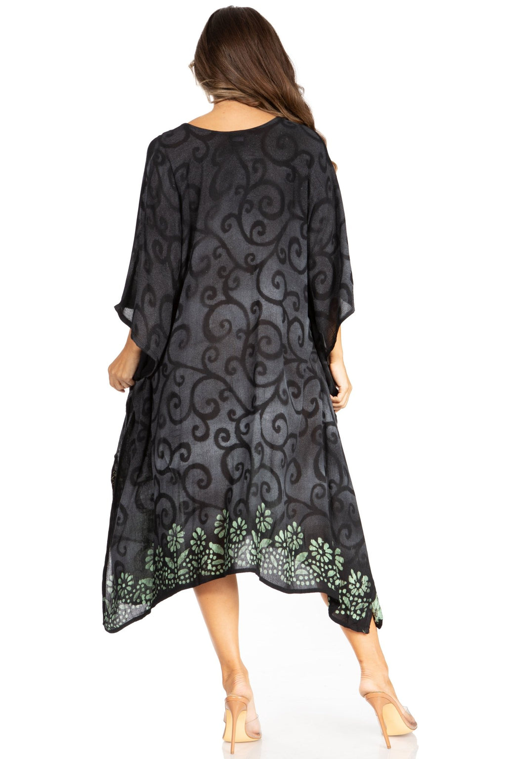 Sakkas Clementine Women's Tie Dye Caftan Dress/Cover Up Beach Kaftan Boho Summer dresses La Vie Bien Sakkas Clementine Women's Tie Dye Caftan Dress/Cover Up Beach Kaftan Boho Summer