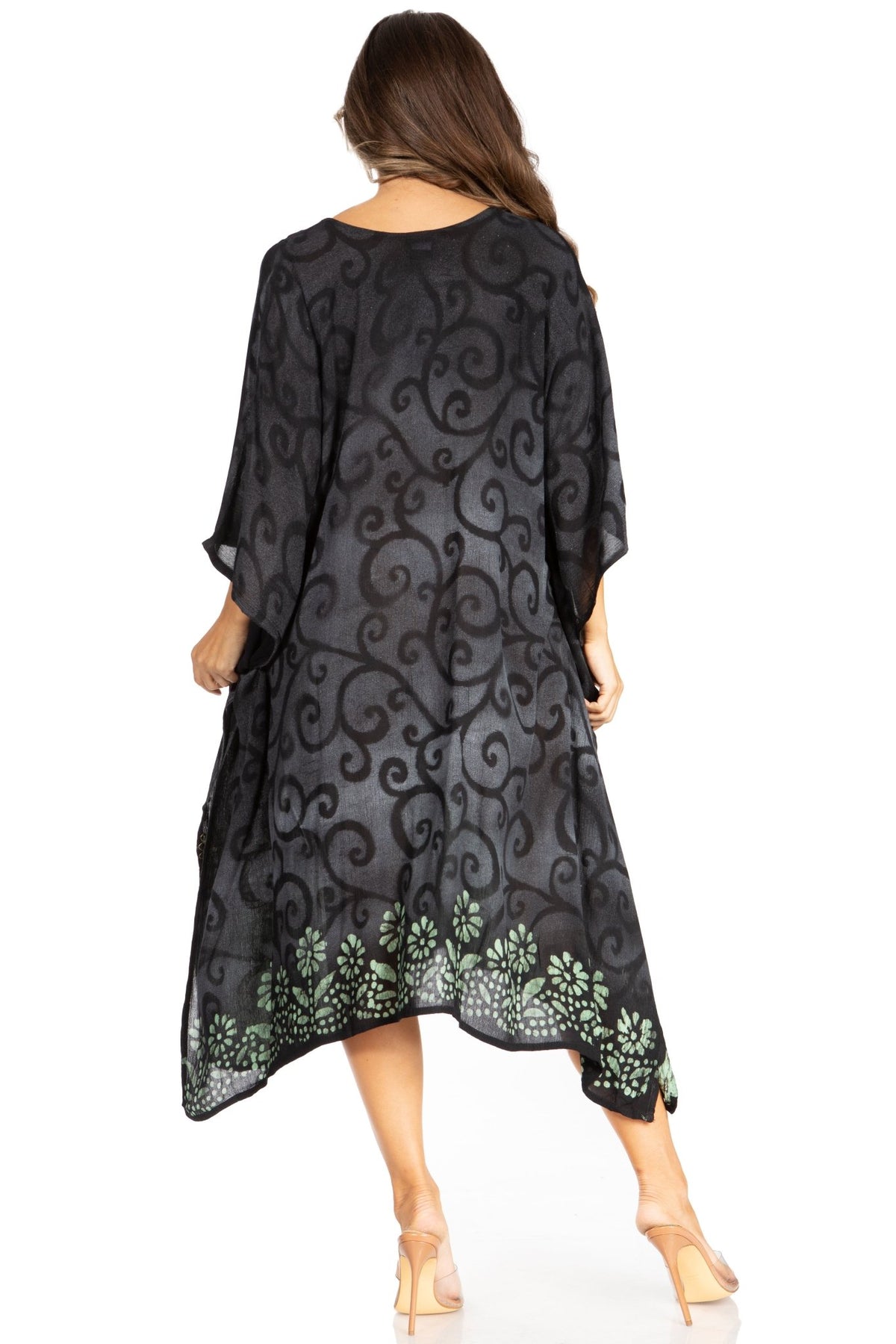 Sakkas Clementine Women's Tie Dye Caftan Dress/Cover Up Beach Kaftan Boho Summer dresses La Vie Bien Sakkas Clementine Women's Tie Dye Caftan Dress/Cover Up Beach Kaftan Boho Summer