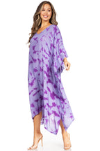 Sakkas Clementine Women's Tie Dye Caftan Dress/Cover Up Beach Kaftan Boho Summer dresses La Vie Bien Sakkas Clementine Women's Tie Dye Caftan Dress/Cover Up Beach Kaftan Boho Summer