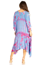 Sakkas Clementine Women's Tie Dye Caftan Dress/Cover Up Beach Kaftan Boho Summer dresses La Vie Bien Sakkas Clementine Women's Tie Dye Caftan Dress/Cover Up Beach Kaftan Boho Summer