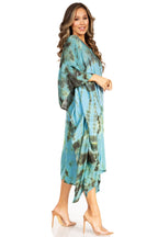 Sakkas Clementine Women's Tie Dye Caftan Dress/Cover Up Beach Kaftan Boho Summer dresses La Vie Bien Sakkas Clementine Women's Tie Dye Caftan Dress/Cover Up Beach Kaftan Boho Summer