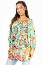 Sakkas Darsy Women's Floral Print Top - Pirate Boho Style tops La Vie Bien Sakkas Darsy Women's Floral Print Top - Pirate Boho Style