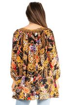 Sakkas Darsy Women's Floral Print Top - Pirate Boho Style tops La Vie Bien Sakkas Darsy Women's Floral Print Top - Pirate Boho Style