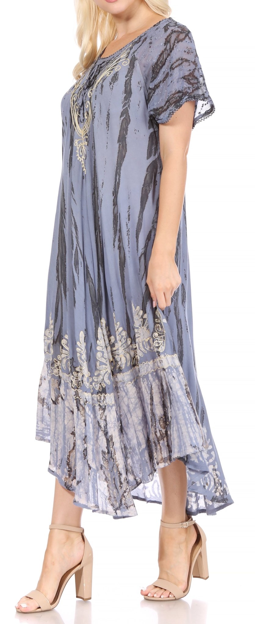 Sakkas Devora Women's Maxi NightGown Caftan Kaftan Dress Tie Dye Batik & Corset dresses La Vie Bien Sakkas Devora Women's Maxi NightGown Caftan Kaftan Dress Tie Dye Batik & Corset