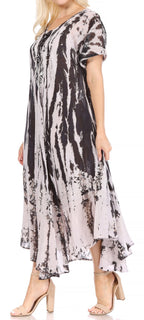 Sakkas Devora Women's Maxi NightGown Caftan Kaftan Dress Tie Dye Batik & Corset dresses La Vie Bien Sakkas Devora Women's Maxi NightGown Caftan Kaftan Dress Tie Dye Batik & Corset