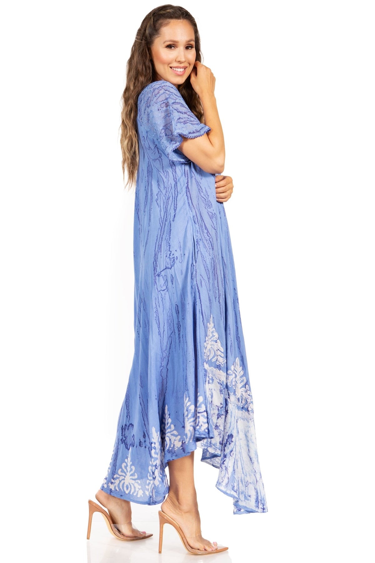 Sakkas Devora Women's Maxi NightGown Caftan Kaftan Dress Tie Dye Batik & Corset dresses La Vie Bien Sakkas Devora Women's Maxi NightGown Caftan Kaftan Dress Tie Dye Batik & Corset