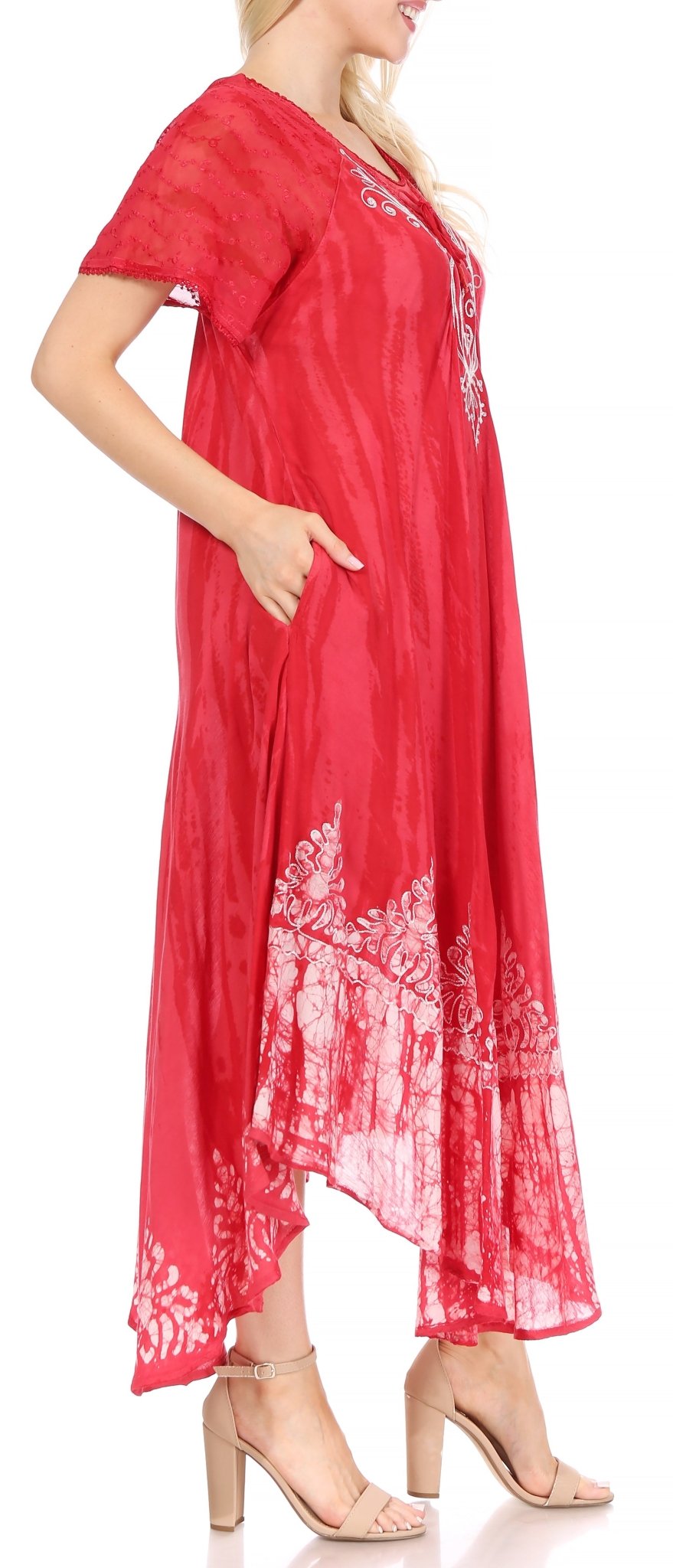 Sakkas Devora Women's Maxi NightGown Caftan Kaftan Dress Tie Dye Batik & Corset dresses La Vie Bien Sakkas Devora Women's Maxi NightGown Caftan Kaftan Dress Tie Dye Batik & Corset