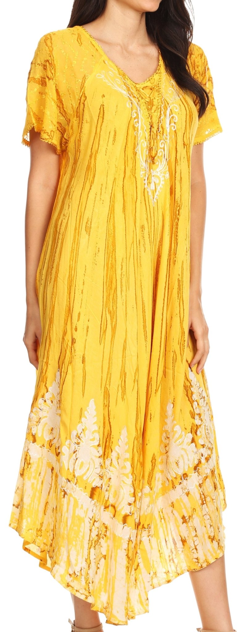 Sakkas Devora Women's Maxi NightGown Caftan Kaftan Dress Tie Dye Batik & Corset dresses La Vie Bien Sakkas Devora Women's Maxi NightGown Caftan Kaftan Dress Tie Dye Batik & Corset