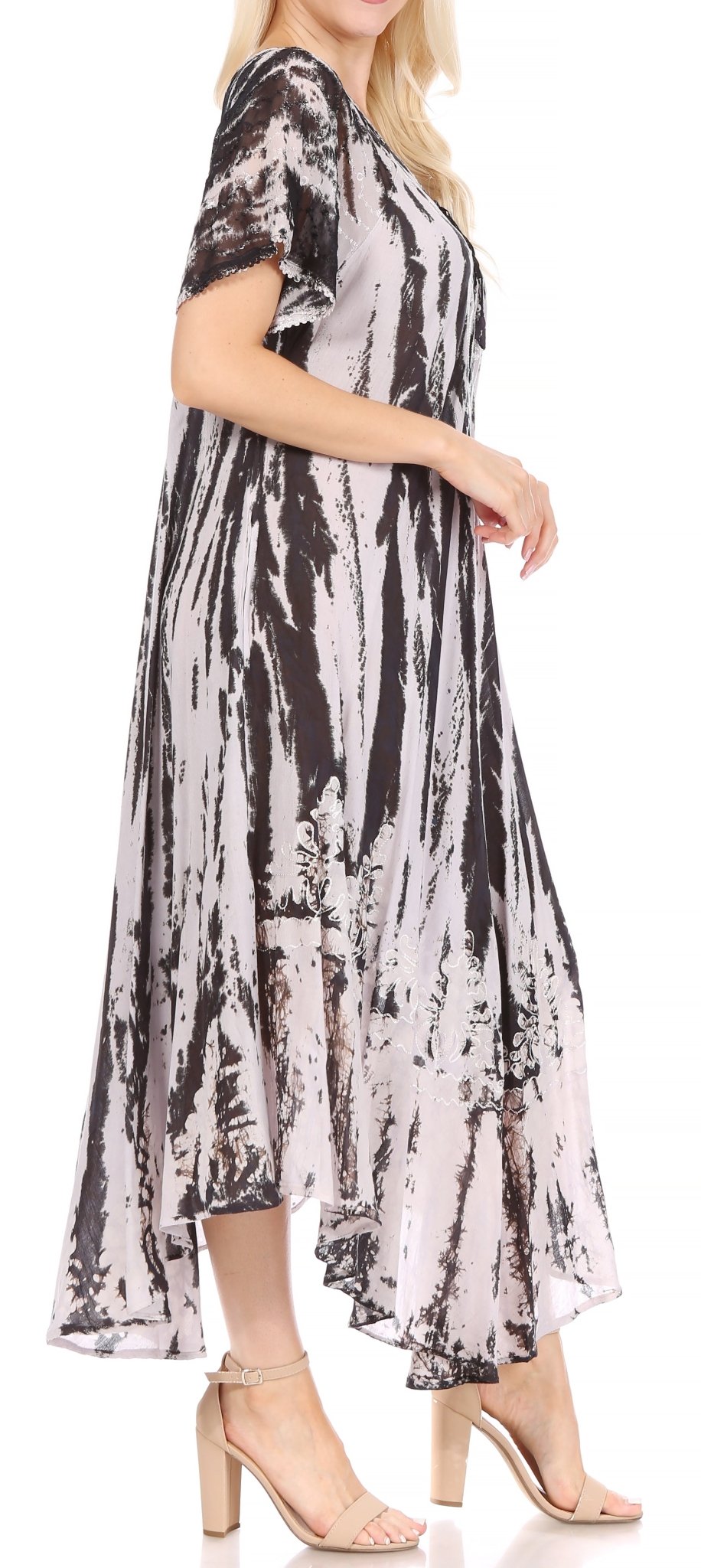 Sakkas Devora Women's Maxi NightGown Caftan Kaftan Dress Tie Dye Batik & Corset dresses La Vie Bien Sakkas Devora Women's Maxi NightGown Caftan Kaftan Dress Tie Dye Batik & Corset