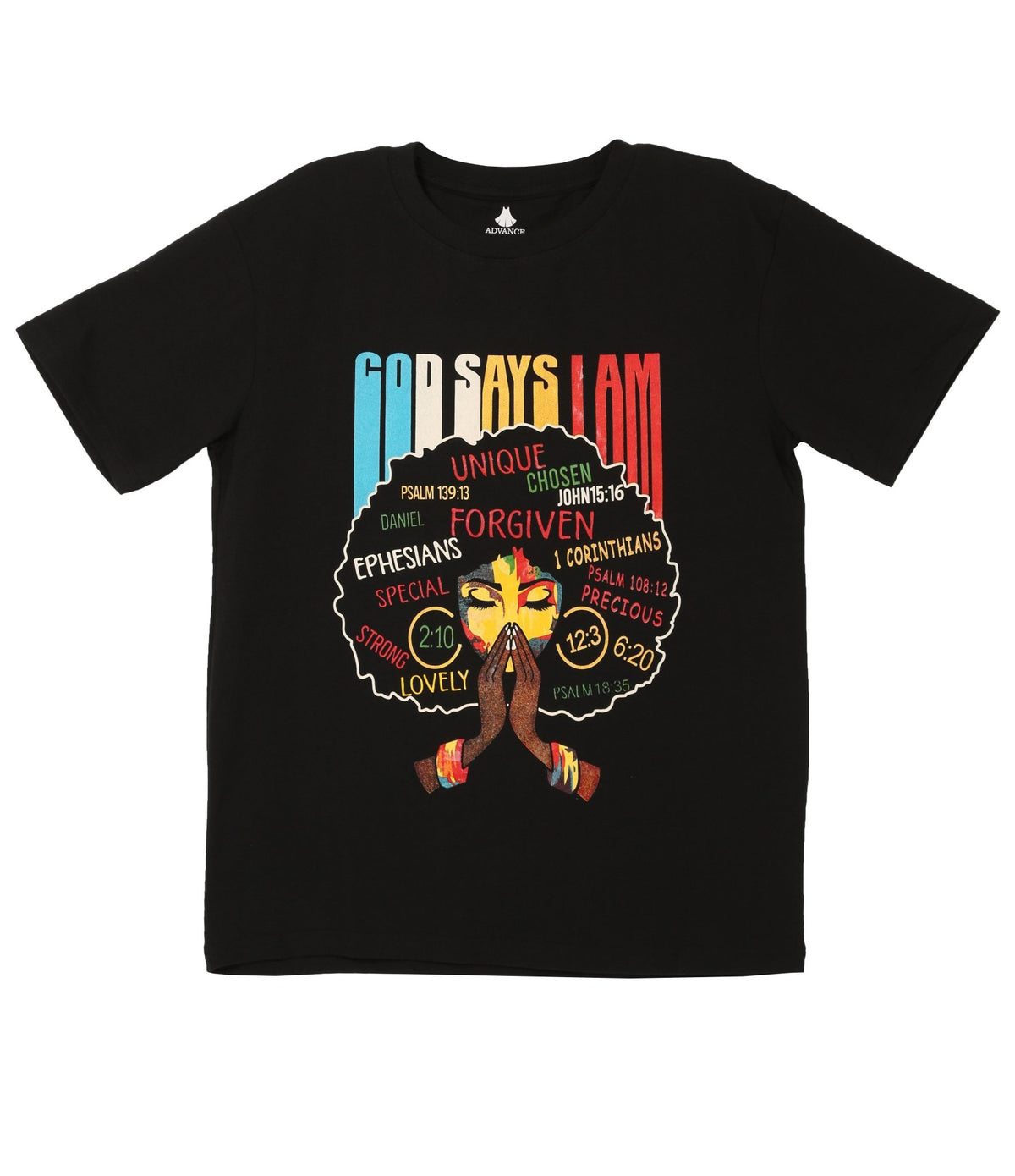 Sakkas Esi Unisex African American T-shirt Printed Kente Tee Short Sleeve Shirts & Tops La Vie Bien Sakkas Esi Unisex African American T-shirt Printed Kente Tee Short Sleeve