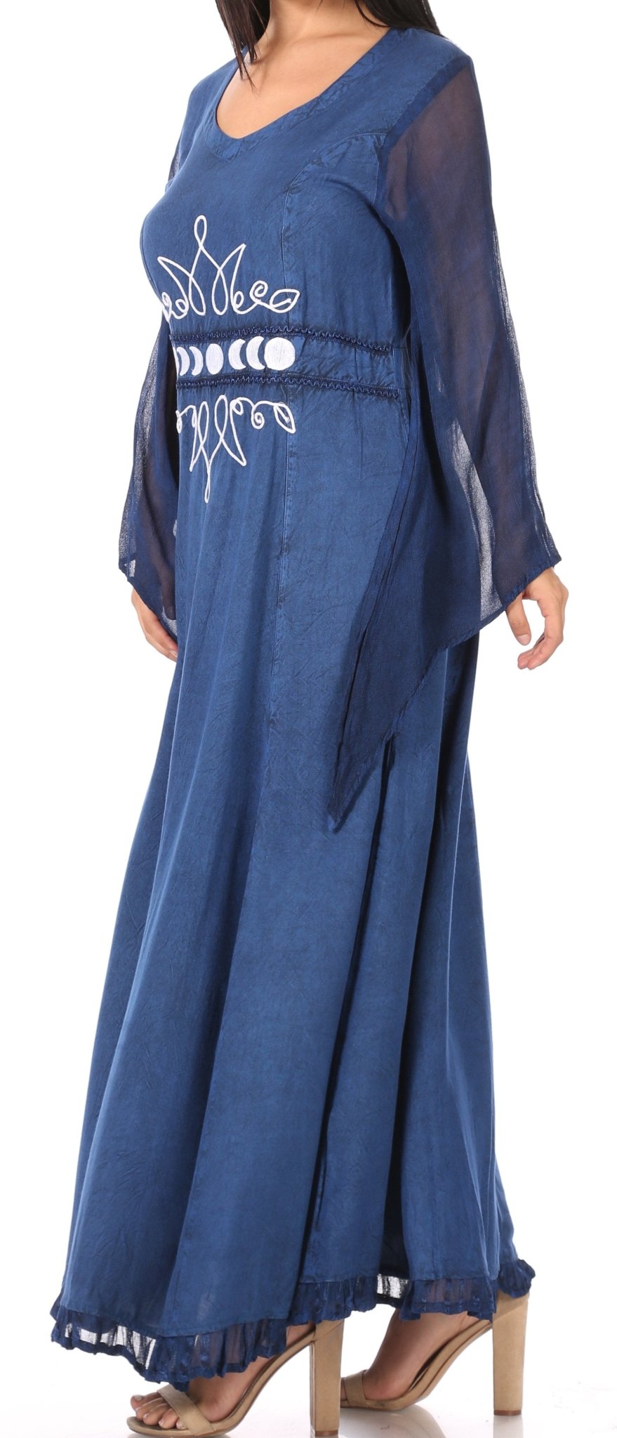 Sakkas Eve Women's Long Sleeve Casual Medieval Renaissance Celtic Maxi Dress Soft dresses La Vie Bien Sakkas Eve Women's Long Sleeve Casual Medieval Renaissance Celtic Maxi Dress Soft