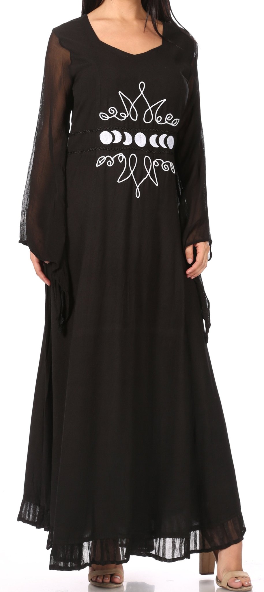 Sakkas Eve Women's Long Sleeve Casual Medieval Renaissance Celtic Maxi Dress Soft dresses La Vie Bien Sakkas Eve Women's Long Sleeve Casual Medieval Renaissance Celtic Maxi Dress Soft