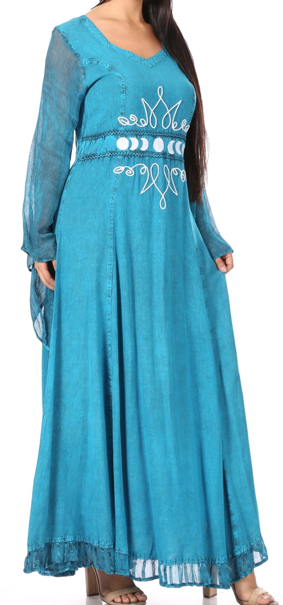 Sakkas Eve Women's Long Sleeve Casual Medieval Renaissance Celtic Maxi Dress Soft dresses La Vie Bien Sakkas Eve Women's Long Sleeve Casual Medieval Renaissance Celtic Maxi Dress Soft
