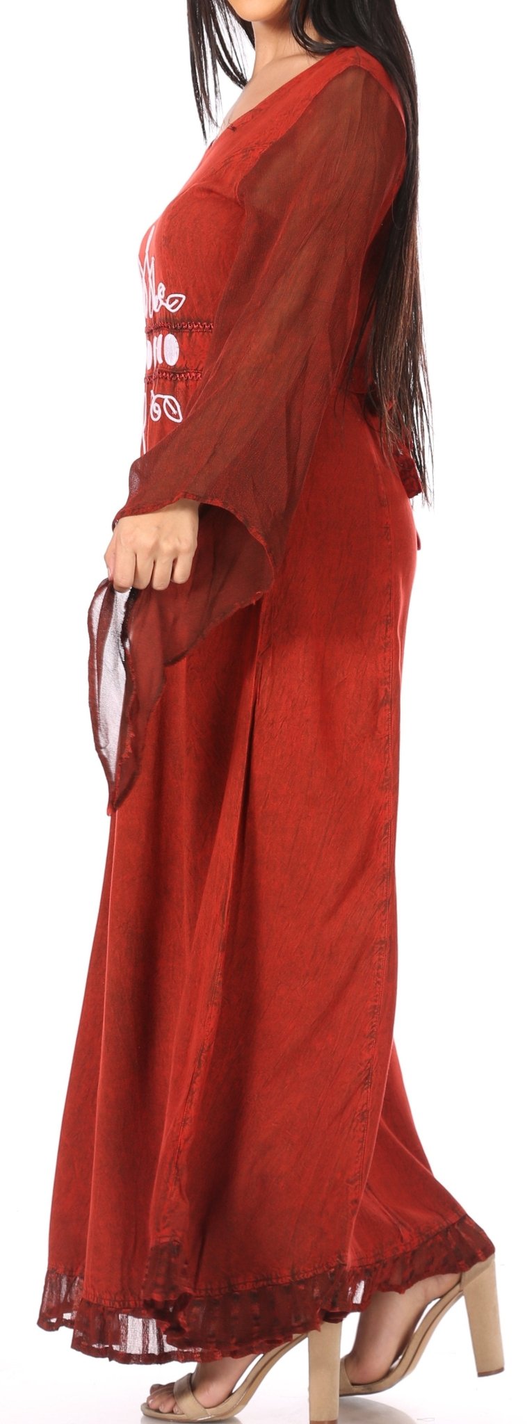 Sakkas Eve Women's Long Sleeve Casual Medieval Renaissance Celtic Maxi Dress Soft dresses La Vie Bien Sakkas Eve Women's Long Sleeve Casual Medieval Renaissance Celtic Maxi Dress Soft