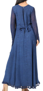 Sakkas Eve Women's Long Sleeve Casual Medieval Renaissance Celtic Maxi Dress Soft dresses La Vie Bien Sakkas Eve Women's Long Sleeve Casual Medieval Renaissance Celtic Maxi Dress Soft