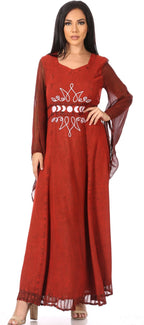 Sakkas Eve Women's Long Sleeve Casual Medieval Renaissance Celtic Maxi Dress Soft dresses La Vie Bien Sakkas Eve Women's Long Sleeve Casual Medieval Renaissance Celtic Maxi Dress Soft