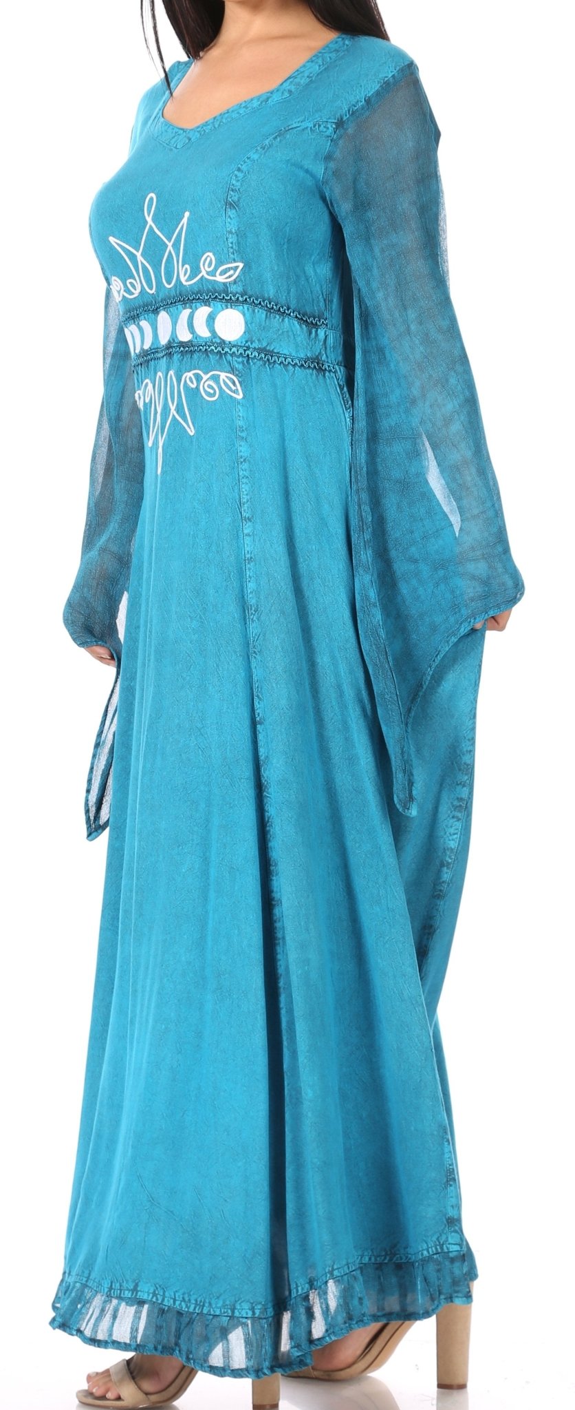 Sakkas Eve Women's Long Sleeve Casual Medieval Renaissance Celtic Maxi Dress Soft dresses La Vie Bien Sakkas Eve Women's Long Sleeve Casual Medieval Renaissance Celtic Maxi Dress Soft