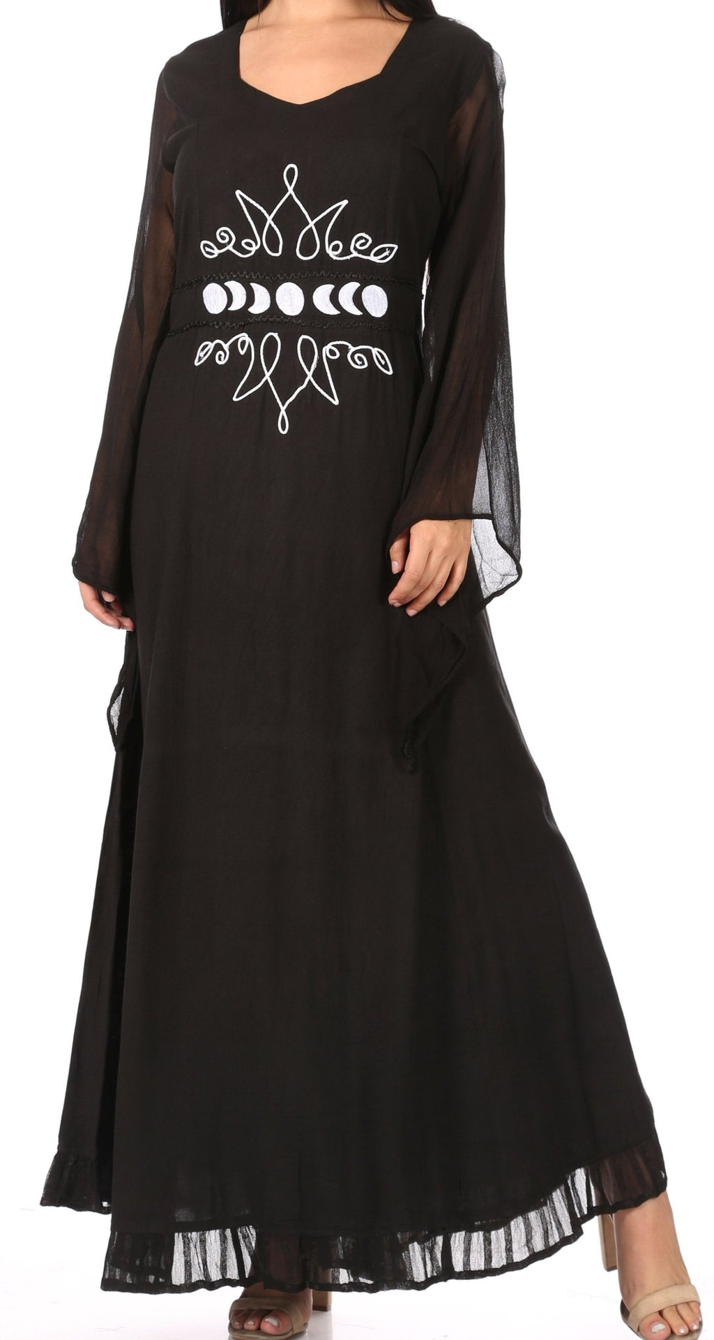 Sakkas Eve Women's Long Sleeve Casual Medieval Renaissance Celtic Maxi Dress Soft dresses La Vie Bien Sakkas Eve Women's Long Sleeve Casual Medieval Renaissance Celtic Maxi Dress Soft