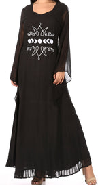 Sakkas Eve Women's Long Sleeve Casual Medieval Renaissance Celtic Maxi Dress Soft dresses La Vie Bien Sakkas Eve Women's Long Sleeve Casual Medieval Renaissance Celtic Maxi Dress Soft