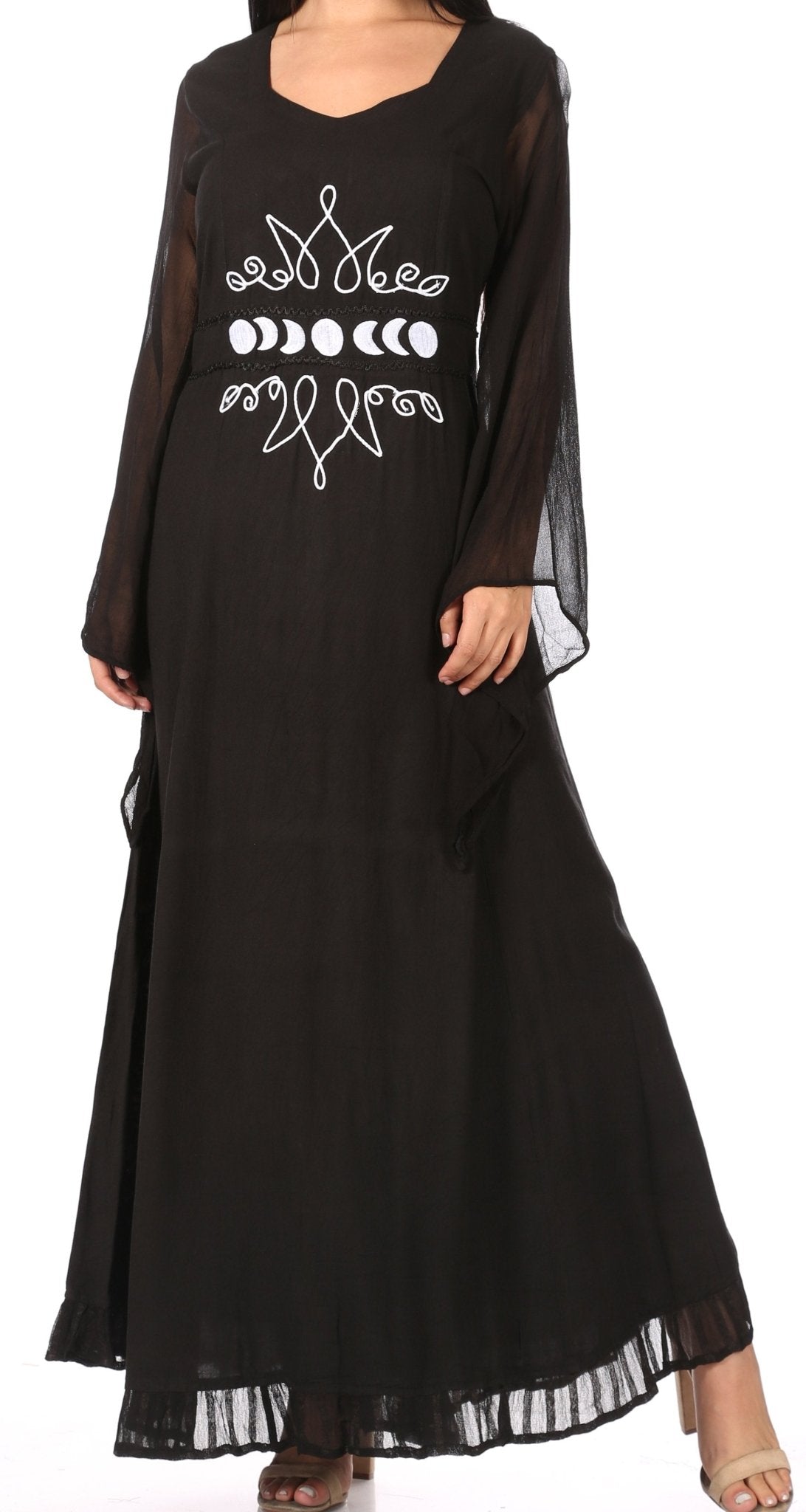 Sakkas Eve Women's Long Sleeve Casual Medieval Renaissance Celtic Maxi Dress Soft dresses La Vie Bien Sakkas Eve Women's Long Sleeve Casual Medieval Renaissance Celtic Maxi Dress Soft