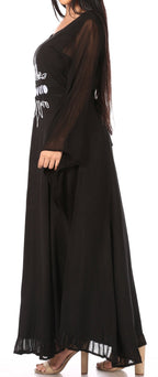 Sakkas Eve Women's Long Sleeve Casual Medieval Renaissance Celtic Maxi Dress Soft dresses La Vie Bien Sakkas Eve Women's Long Sleeve Casual Medieval Renaissance Celtic Maxi Dress Soft