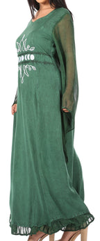 Sakkas Eve Women's Long Sleeve Casual Medieval Renaissance Celtic Maxi Dress Soft dresses La Vie Bien Sakkas Eve Women's Long Sleeve Casual Medieval Renaissance Celtic Maxi Dress Soft