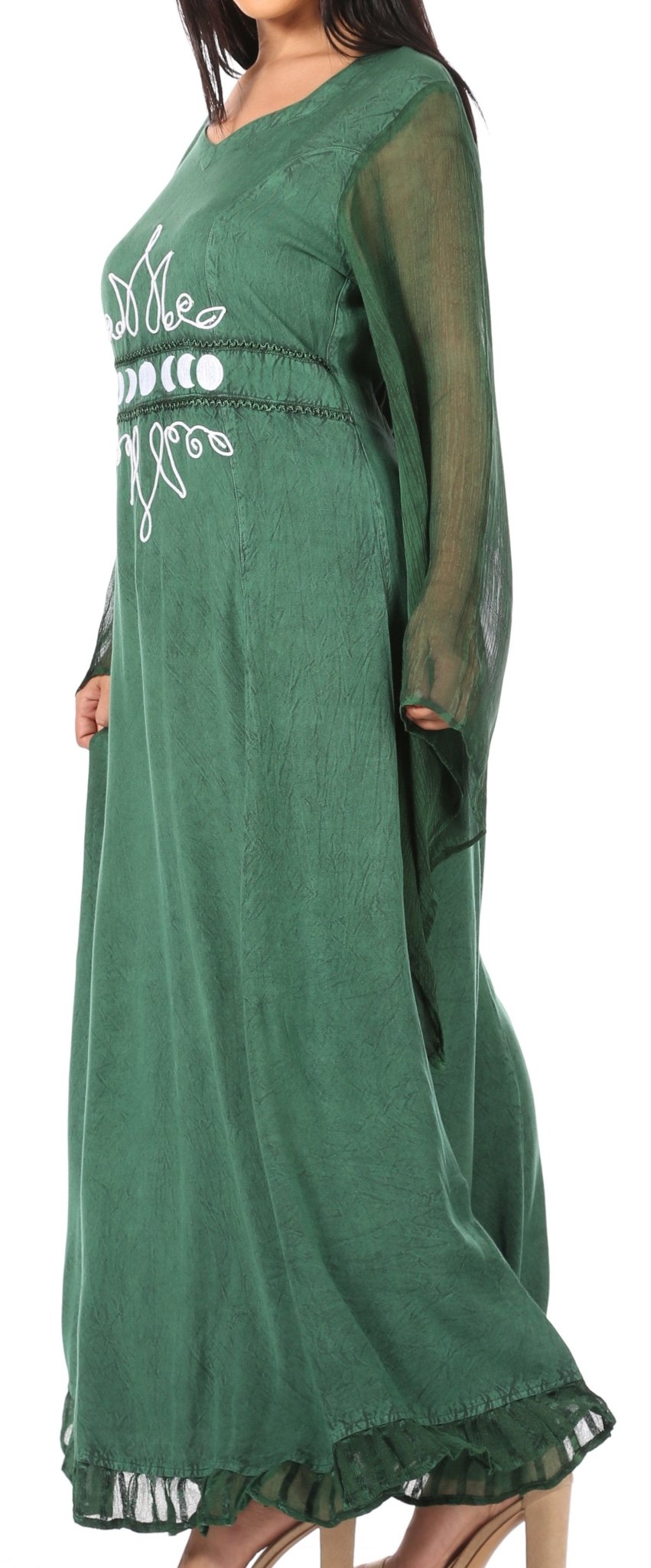 Sakkas Eve Women's Long Sleeve Casual Medieval Renaissance Celtic Maxi Dress Soft dresses La Vie Bien Sakkas Eve Women's Long Sleeve Casual Medieval Renaissance Celtic Maxi Dress Soft