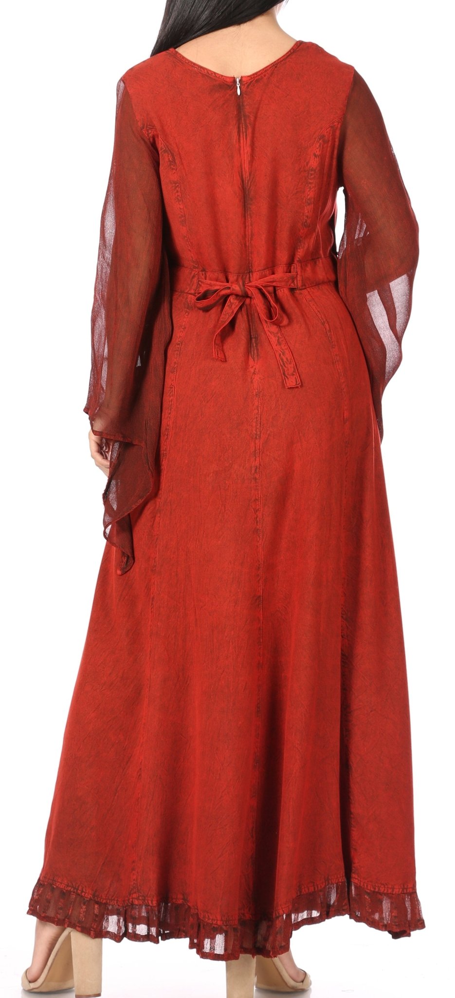 Sakkas Eve Women's Long Sleeve Casual Medieval Renaissance Celtic Maxi Dress Soft dresses La Vie Bien Sakkas Eve Women's Long Sleeve Casual Medieval Renaissance Celtic Maxi Dress Soft