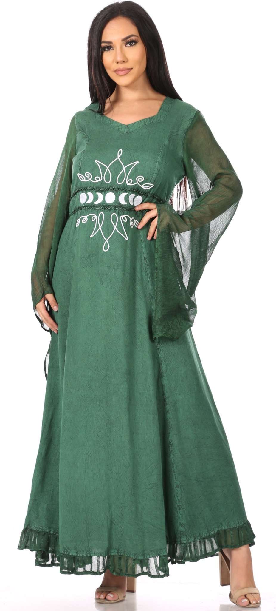 Sakkas Eve Women's Long Sleeve Casual Medieval Renaissance Celtic Maxi Dress Soft dresses La Vie Bien Sakkas Eve Women's Long Sleeve Casual Medieval Renaissance Celtic Maxi Dress Soft