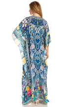 Sakkas Georgettina 2025 Flowy Rhinestone V Neck Long Caftan Dress / Cover Up dresses La Vie Bien Sakkas Georgettina 2025 Flowy Rhinestone V Neck Long Caftan Dress / Cover Up