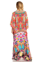 Sakkas Georgettina 2025 Flowy Rhinestone V Neck Long Caftan Dress / Cover Up dresses La Vie Bien Sakkas Georgettina 2025 Flowy Rhinestone V Neck Long Caftan Dress / Cover Up