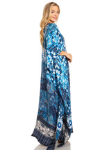 Sakkas Georgettina 2025 Flowy Rhinestone V Neck Long Caftan Dress / Cover Up dresses La Vie Bien Sakkas Georgettina 2025 Flowy Rhinestone V Neck Long Caftan Dress / Cover Up